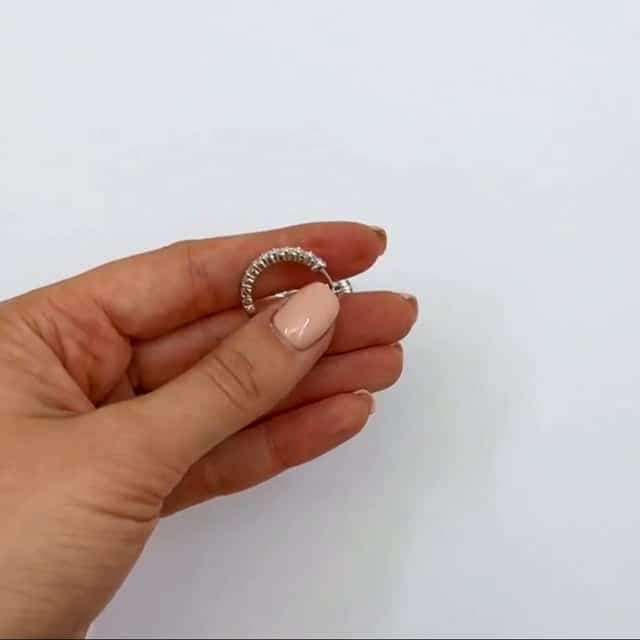 2.10CTW Lab-Grown Diamond 14K White Gold Inside Outside Round Hoop Earrings 22mm