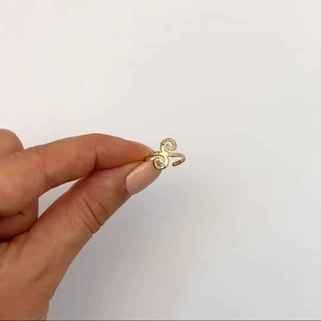 Real 14K Gold Swirl Adjustable Toe Ring