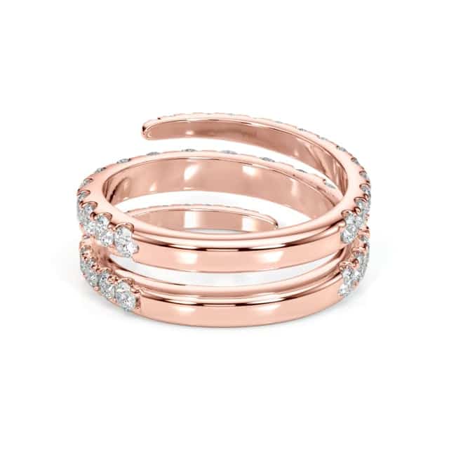 1.50CTW Lab-Grown Diamond 14K Rose Gold Split Shank Swirl Band Ring