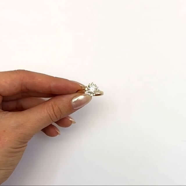 1.50CTW Lab-Grown Diamond 14K Gold Yellow Flower Engagement Ring