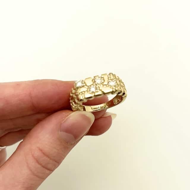 0.30CTW Real Diamond 10K Real Gold 12.5mm Nugget Signet Ring