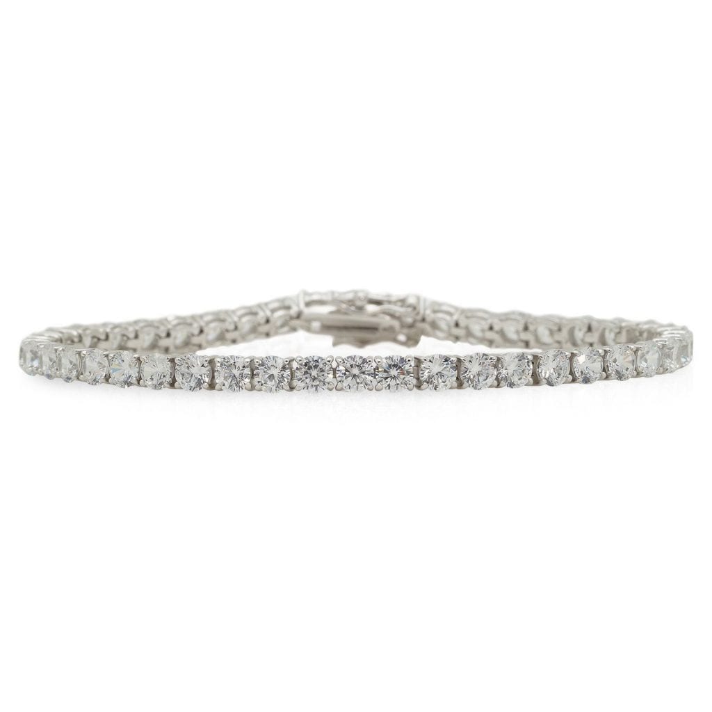 Sterling Silver CZ 4mm Lady's Tennis Bracelet 7.25"