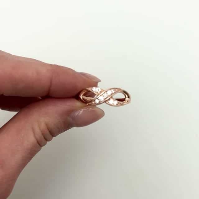 0.25CTW Natural Diamond 14K Rose Gold Infinity Ring