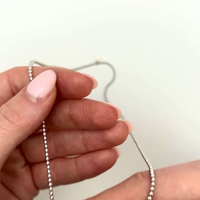 Sterling Silver Toggle Clasp Heart Pendant Ball Beaded Necklace 18"