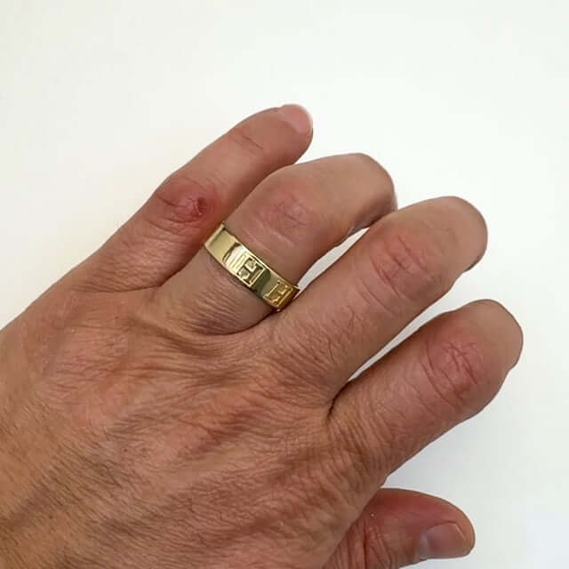 1CT CZ His Her 14K Real Gold Yellow H Pattern Engagement Wedding Rings