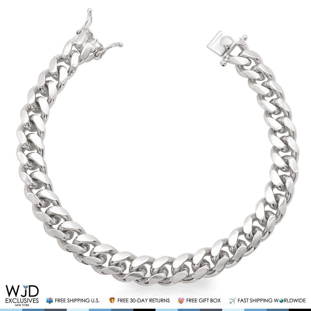 Sterling Silver 10mm Miami Cuban Bracelet 8.5"