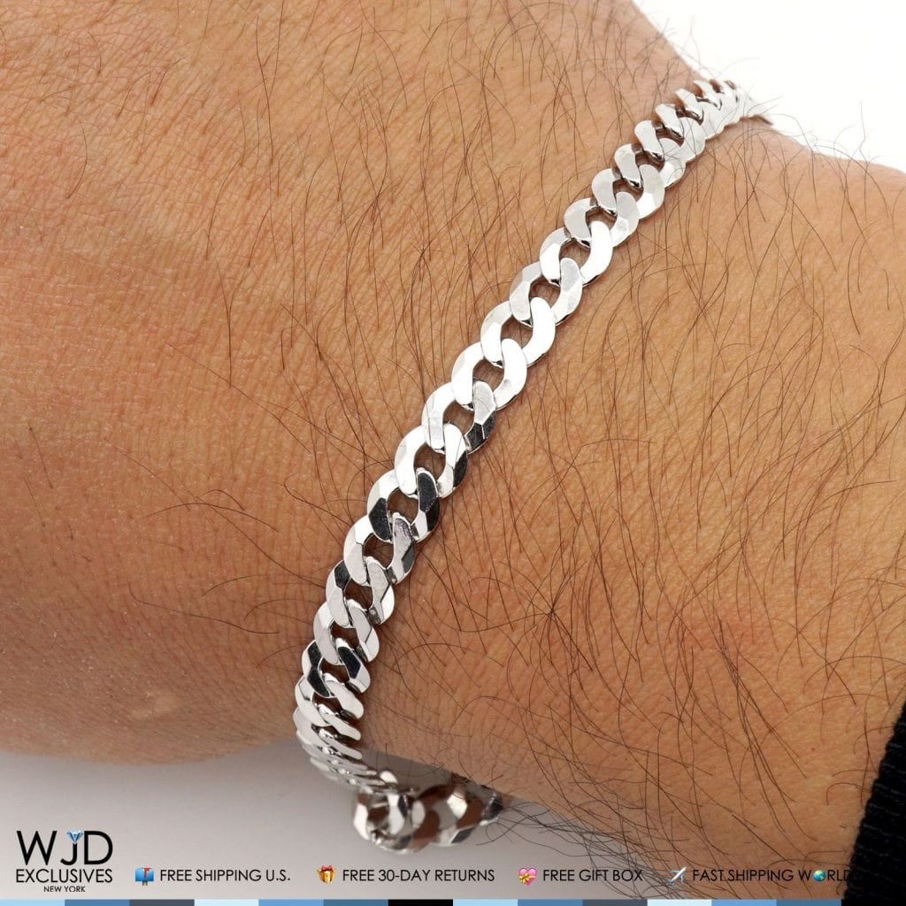 925 Sterling Silver 6mm Cuban Curb Bracelet 8"