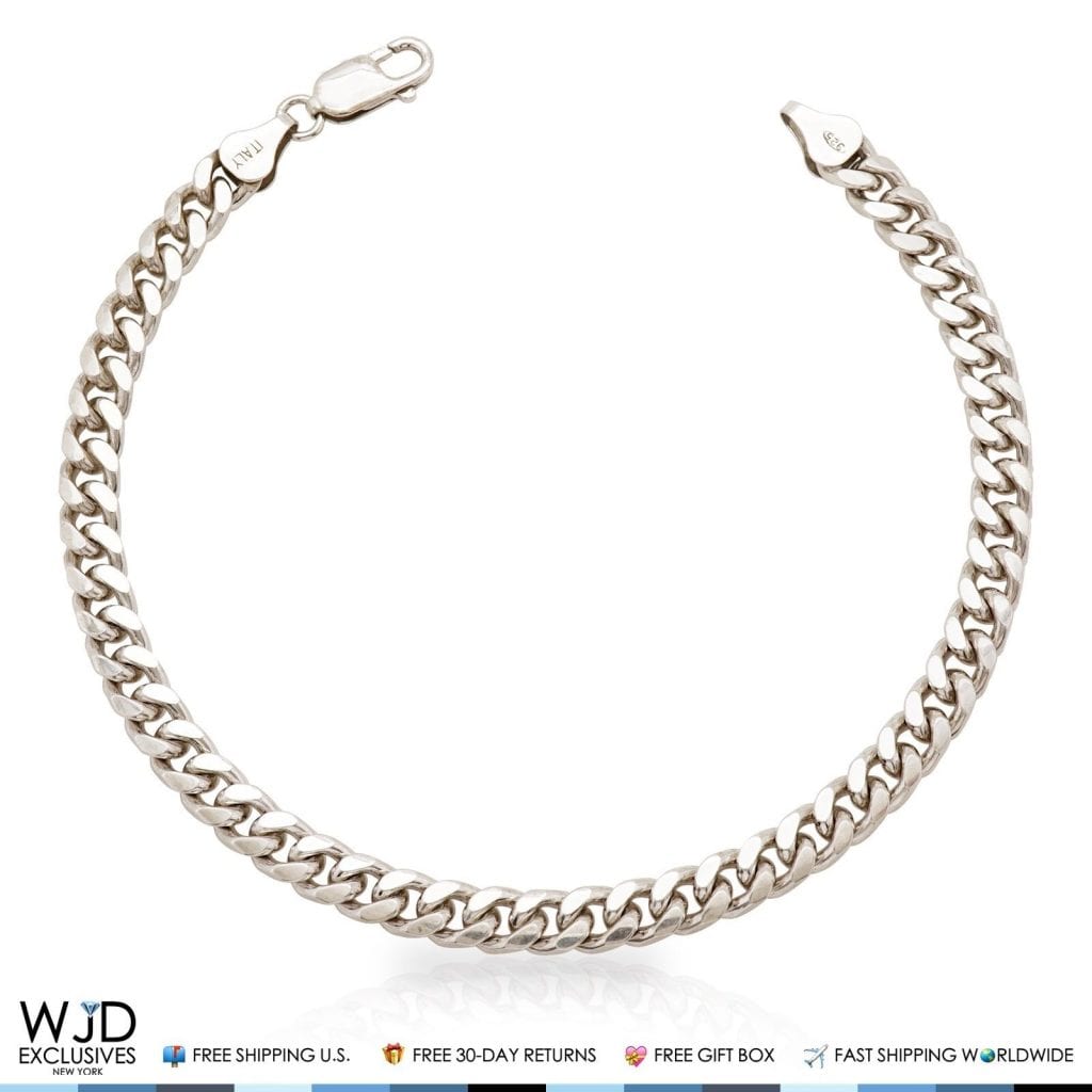 925 Sterling Silver 6mm Miami Cuban Bracelet 9"