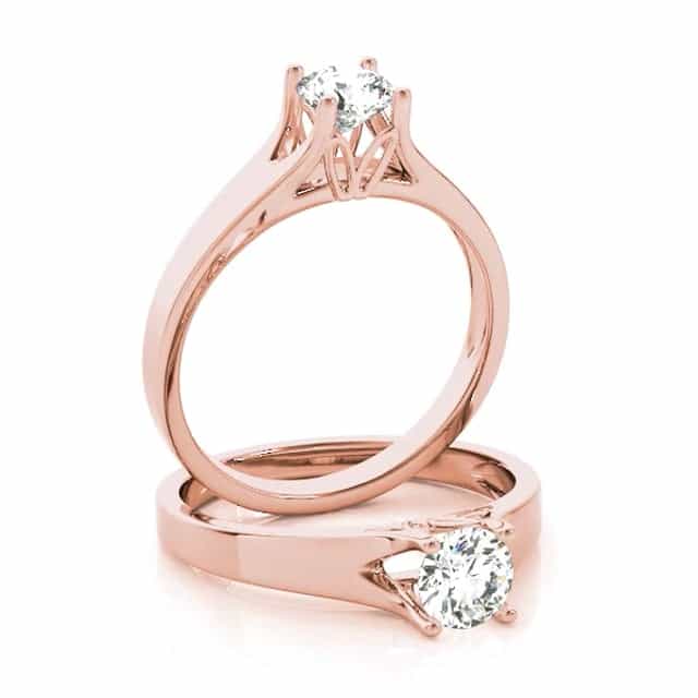 2CT Charles & Colvard Forever One Moissanite 14K Rose Gold Engagement Ring