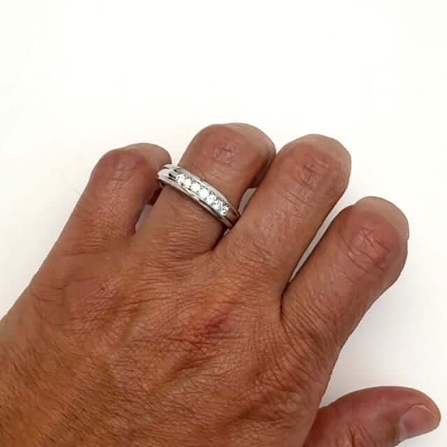 0.50CTW Real Diamonds 14K Gold White 6mm Wedding Band Ring