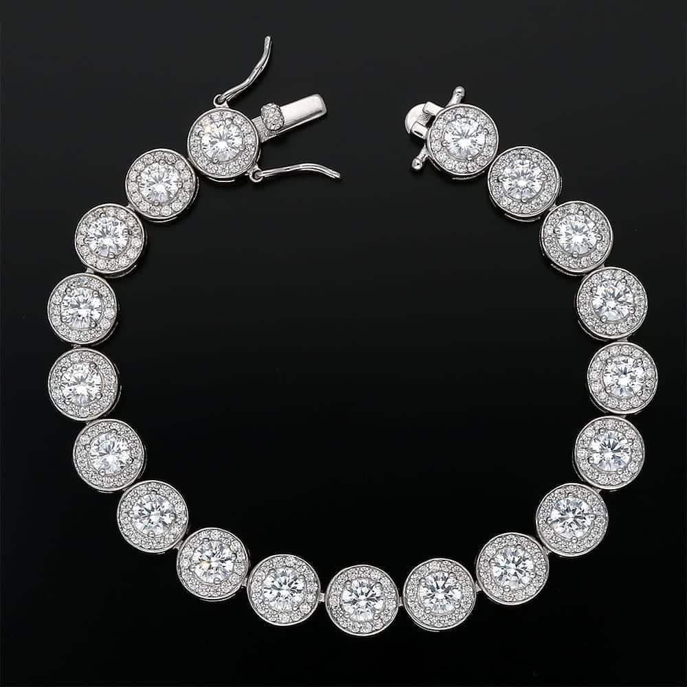 952 Sterling Silver Pave Set CZ 9mm Tennis Bracelet 7"