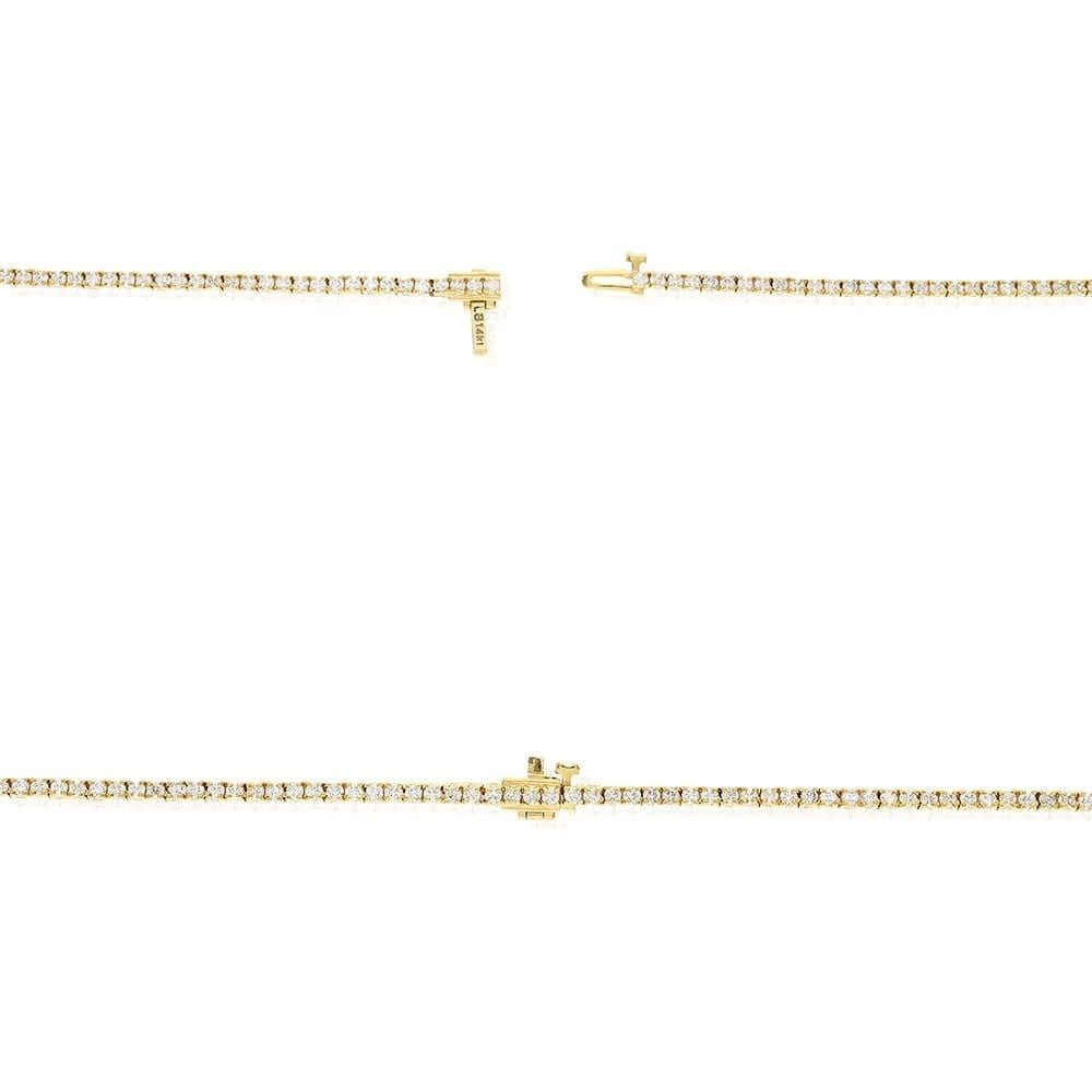 8.80Ctw Lab Diamond 14k Yellow Gold 2.5mm Tennis Chain Necklace 18"