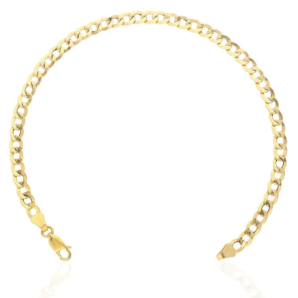 10k Gold Yellow 4.5mm Hollow Cuban Curb Bracelet 8"