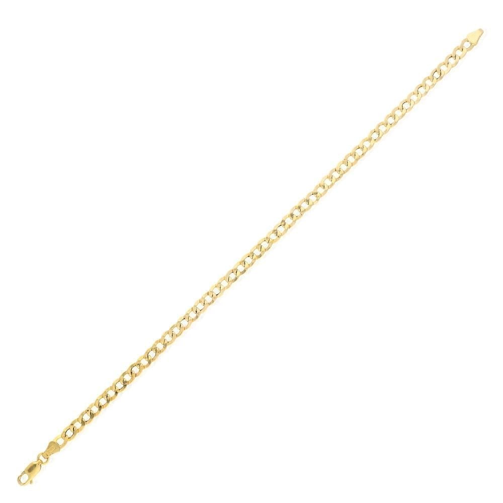 10k Gold Yellow 4.5mm Hollow Cuban Curb Bracelet 8"