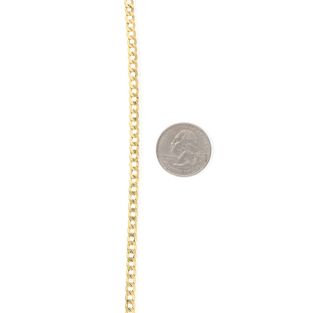 10k Gold Yellow 4.5mm Hollow Cuban Curb Bracelet 8"
