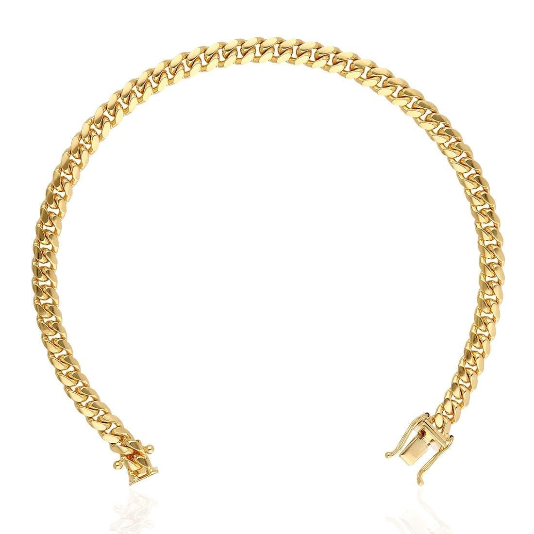 Solid 14k Gold Yellow 5mm Miami Cuban Bracelet 8.5"