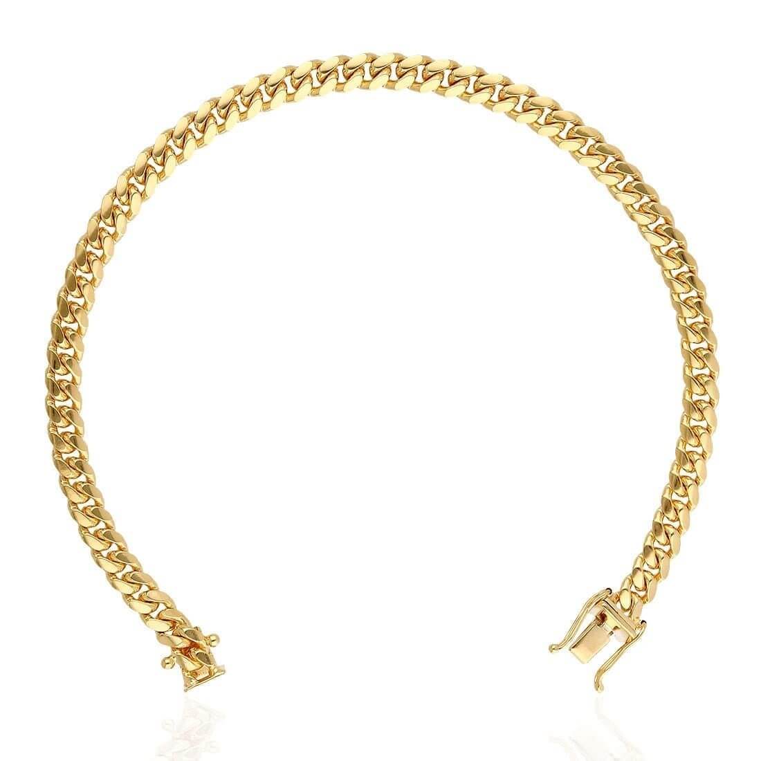 Solid 14K Yellow Gold 5mm Miami Cuban Bracelet 8.5"
