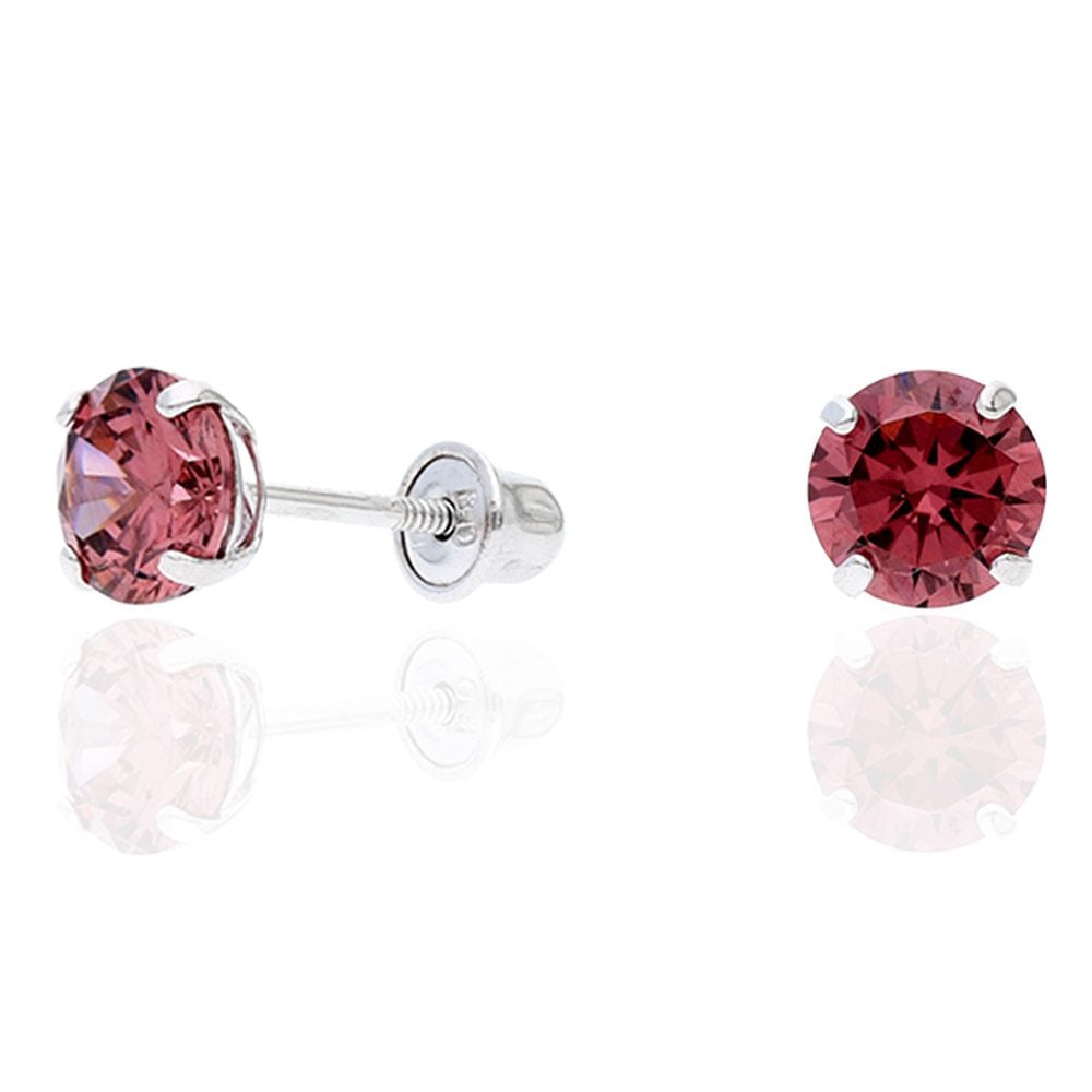14k Yellow Gold White Gold 1.50Ct Birthstone Round Stud Screw Back Earrings