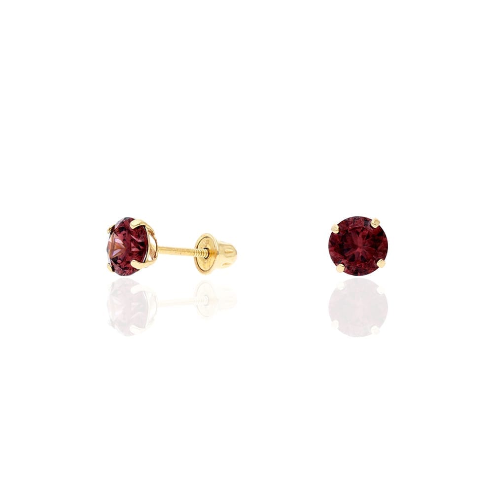 14k Yellow Gold White Gold 1.50Ct Birthstone Round Stud Screw Back Earrings