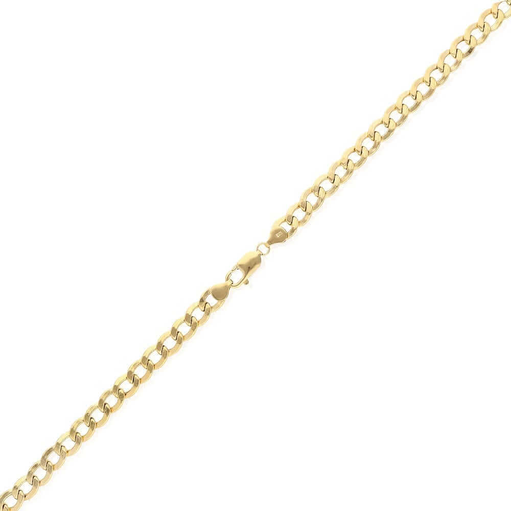 14k Yellow Gold 7.6mm Cuban Curb Chain (Hollow) 22"-30"
