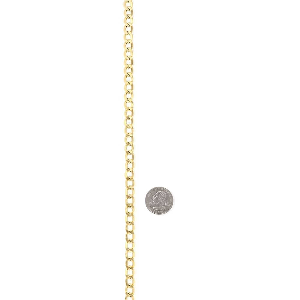 14k Yellow Gold 7.6mm Cuban Curb Chain (Hollow) 22"-30"