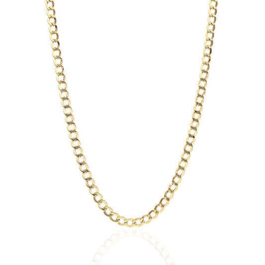 14k Yellow Gold 5mm Cuban Curb Chain (Hollow) 18"-28"