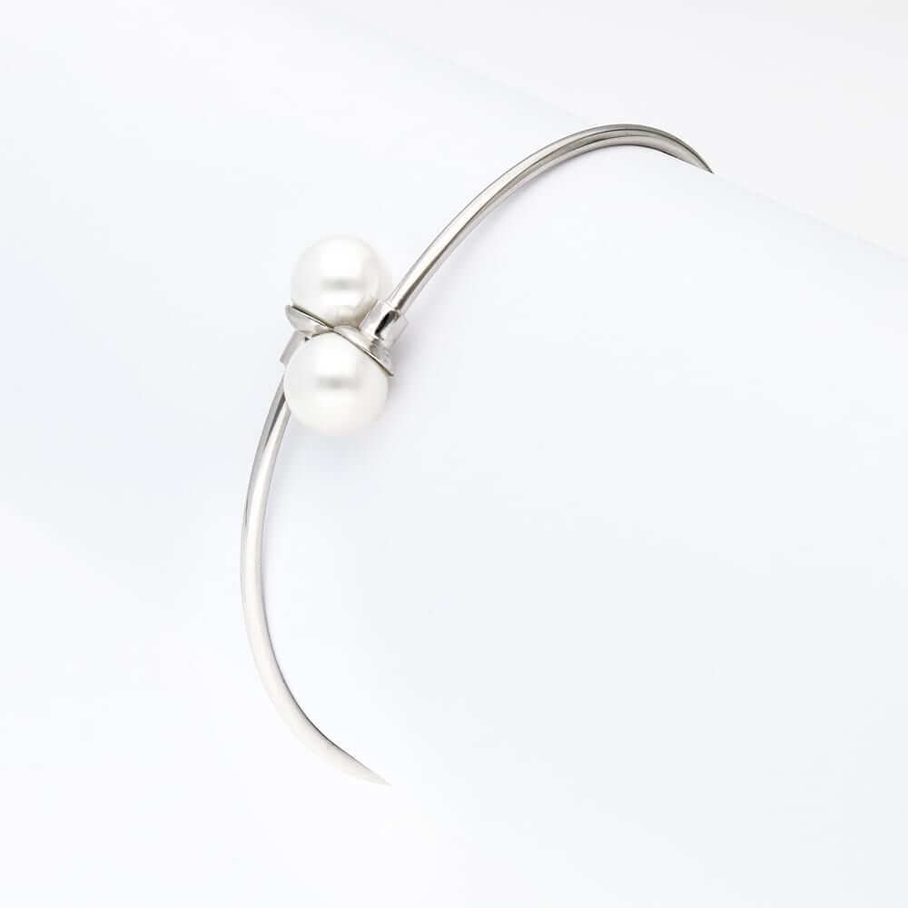 Sterling Silver 8mm Pearl Bangle Bracelet