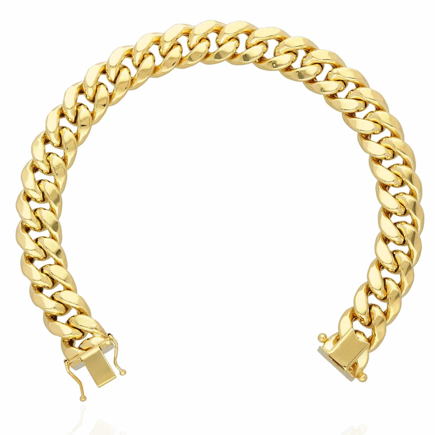 10K Gold Yellow Hollow 12mm Miami Cuban Men's Bracelet 8.5"