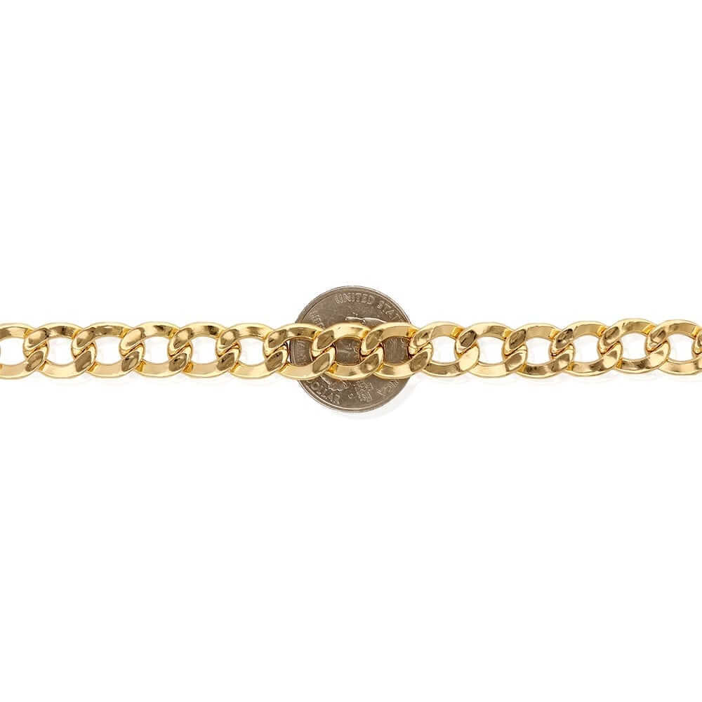 Solid 10k Gold Yellow 11mm Cuban Curb Bracelet (Hollow) 9"