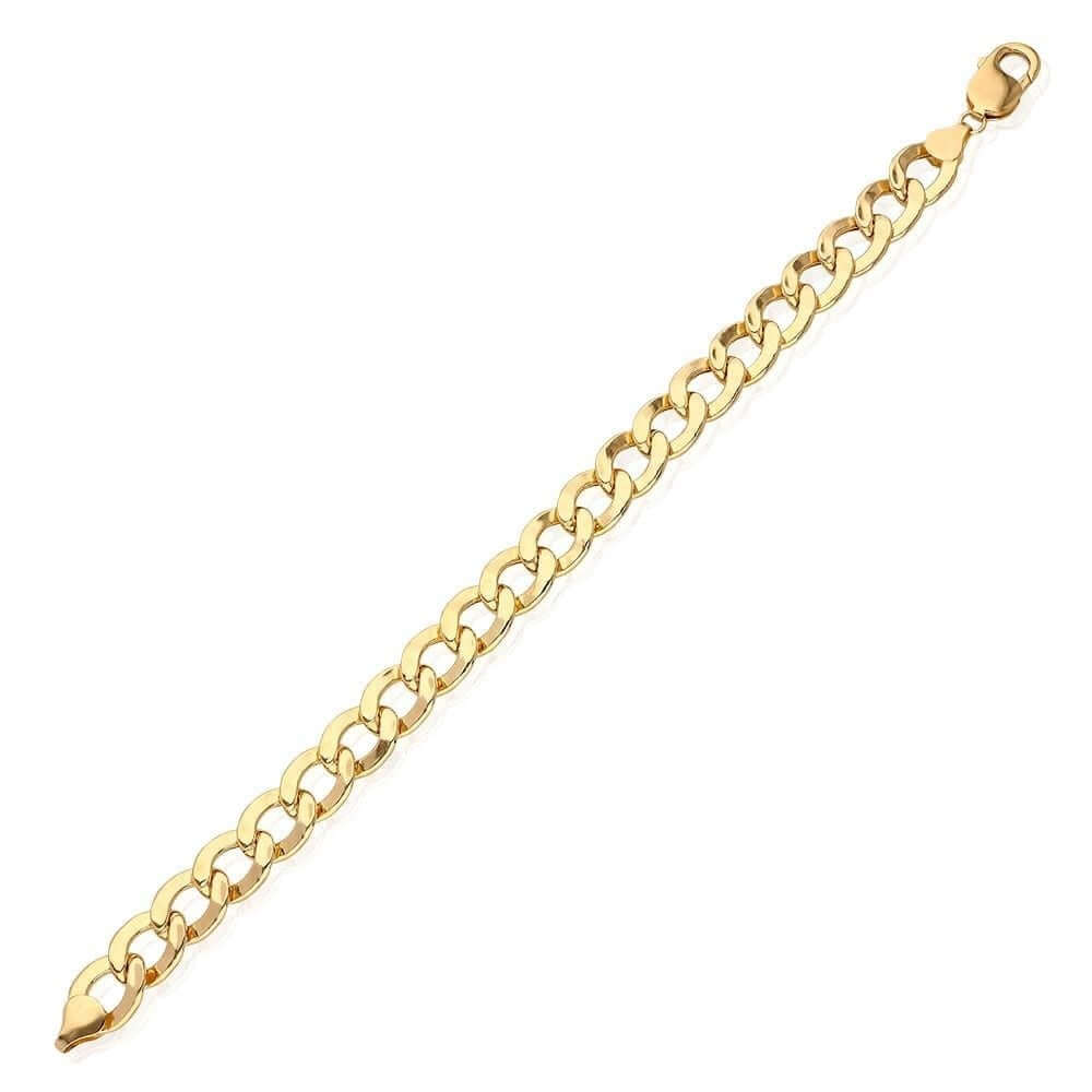 Solid 10k Gold Yellow 11mm Cuban Curb Bracelet (Hollow) 9"