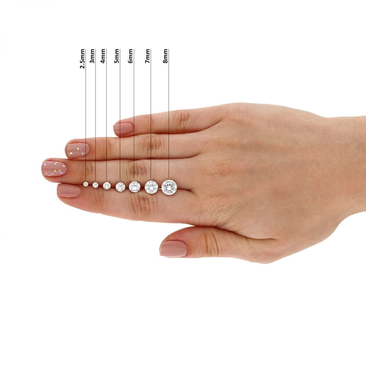 Real 14K Gold CZ Stud Screw Back Earrings 0.10Ct-4Ct