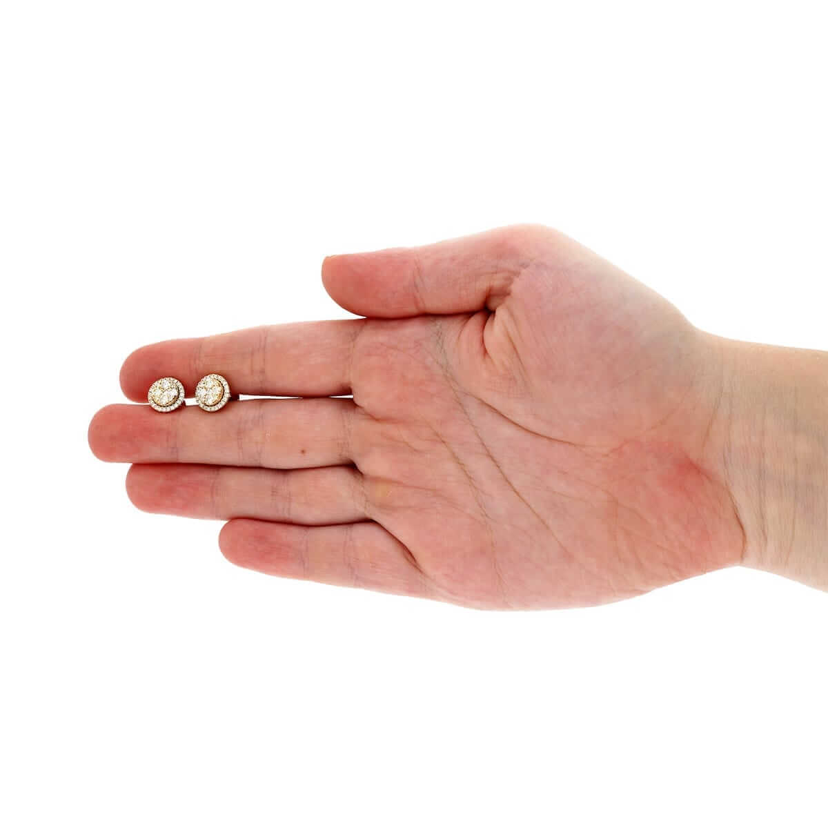 1.03Ct Natural Diamond 14k Yellow Gold Round Screw Back Stud Earrings 10mm