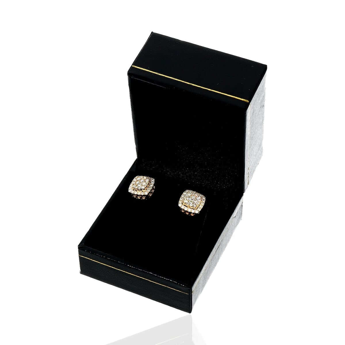0.98Ct Natural Diamond 14k Yellow Gold Screw Back Stud Earrings