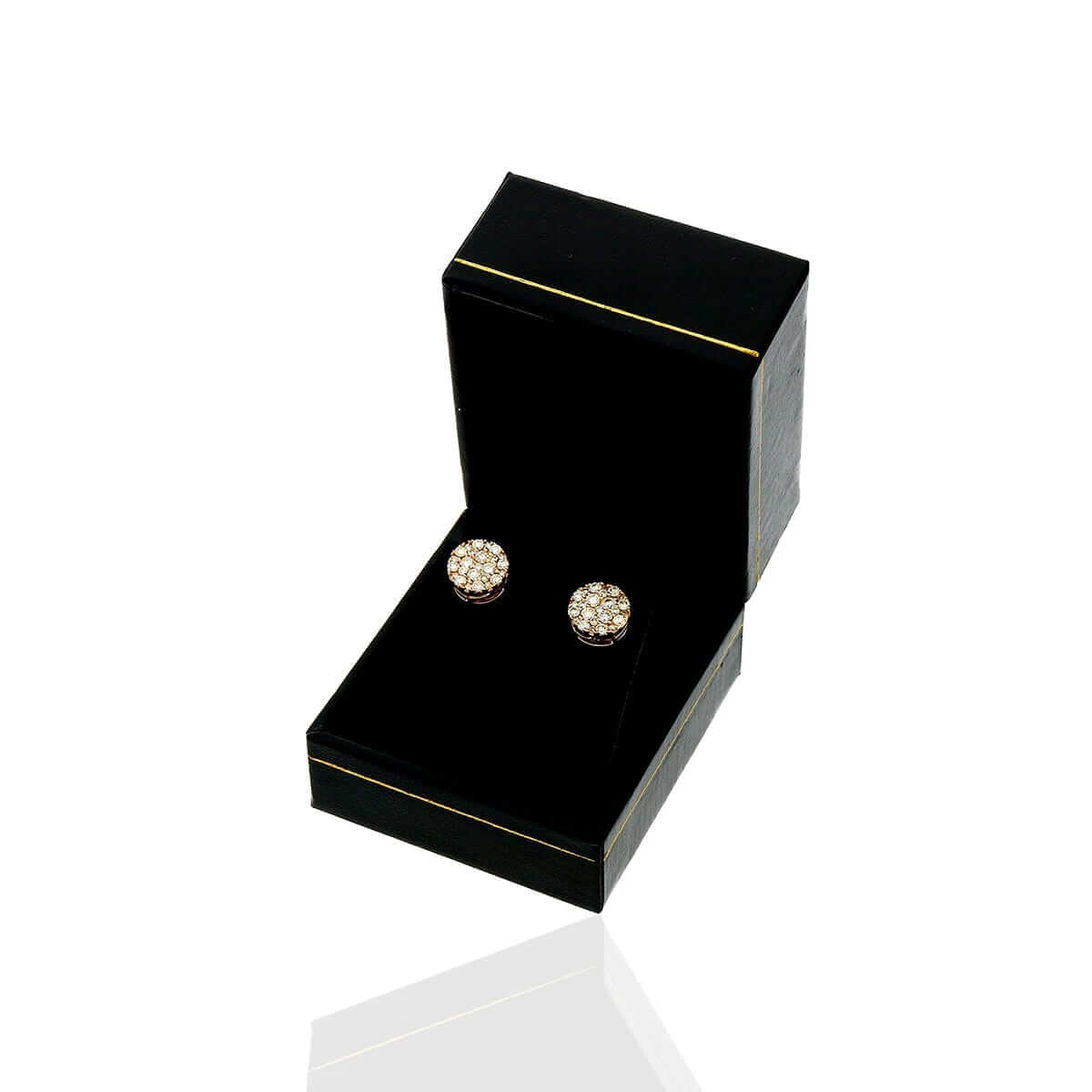 1.10Ct Natural Diamond 14k Yellow Gold Screw Back Stud Earrings 9mm