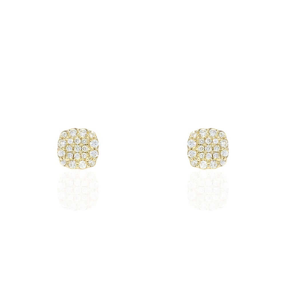 0.71Ct Natural Diamond 14k Yellow Gold Screw Back Stud Earrings 8.5mm