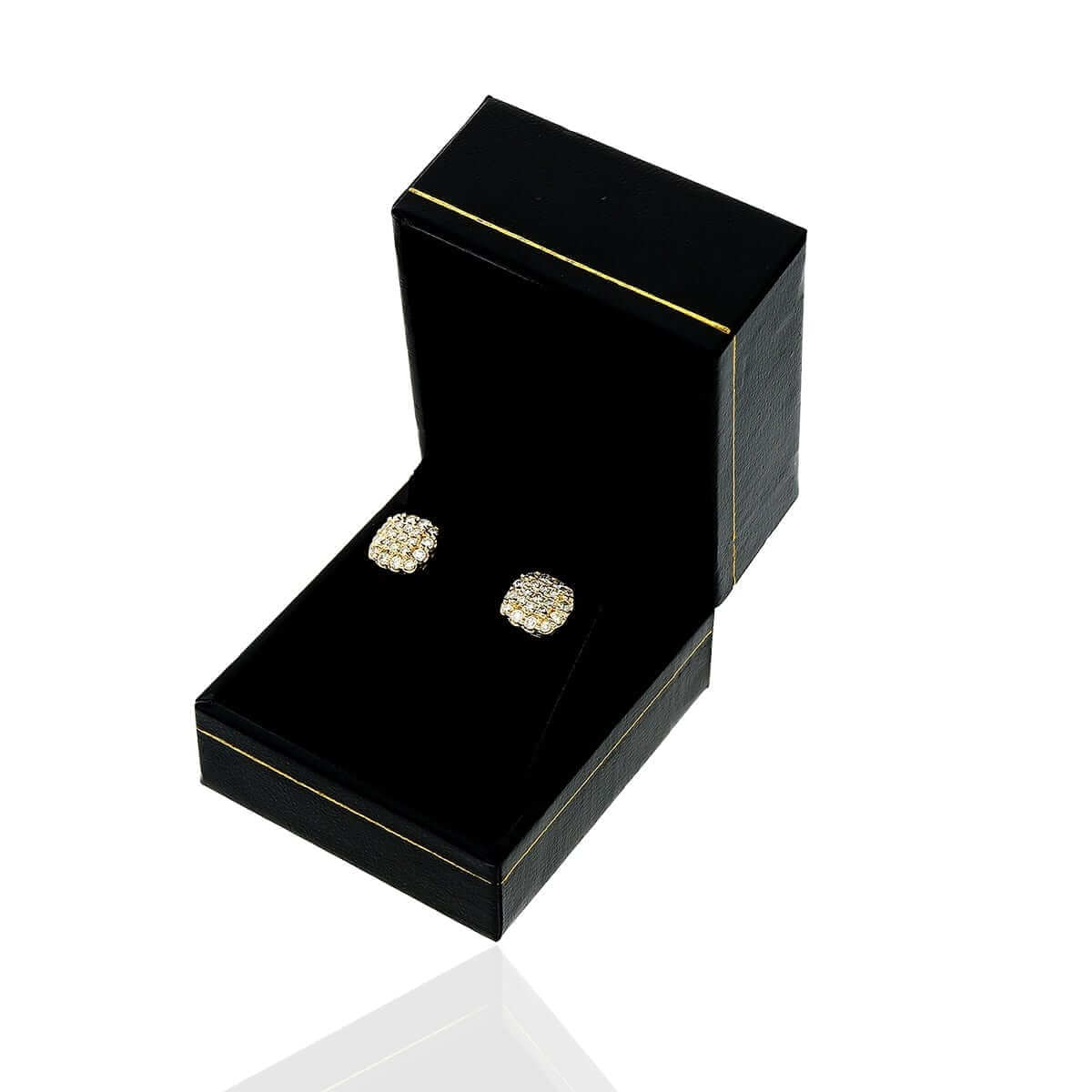 0.71Ct Natural Diamond 14k Yellow Gold Screw Back Stud Earrings 8.5mm