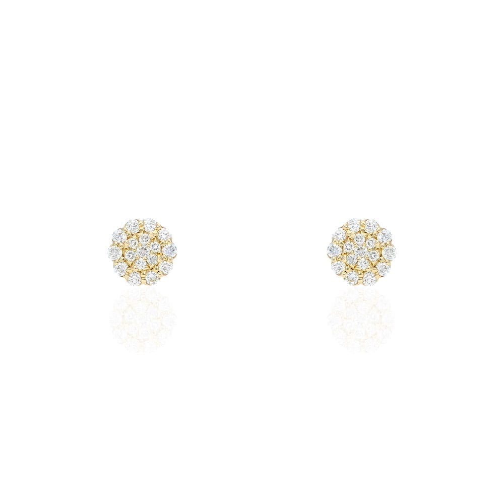 0.68Ct Real Diamond 14k Yellow Gold Screw Back Stud Earrings 8mm