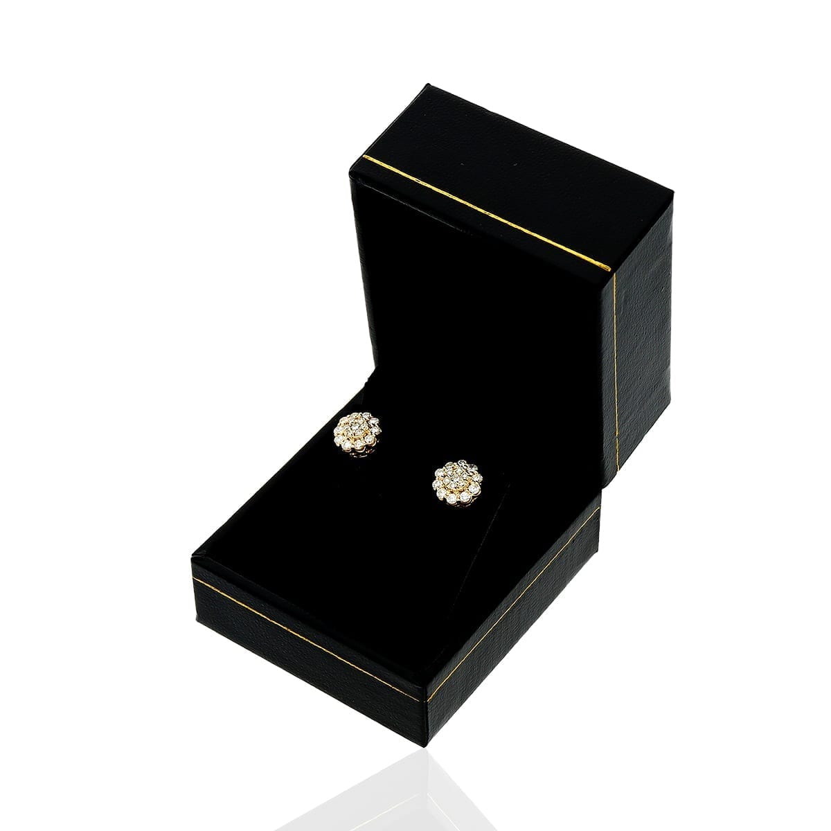 0.68Ct Real Diamond 14k Yellow Gold Screw Back Stud Earrings 8mm