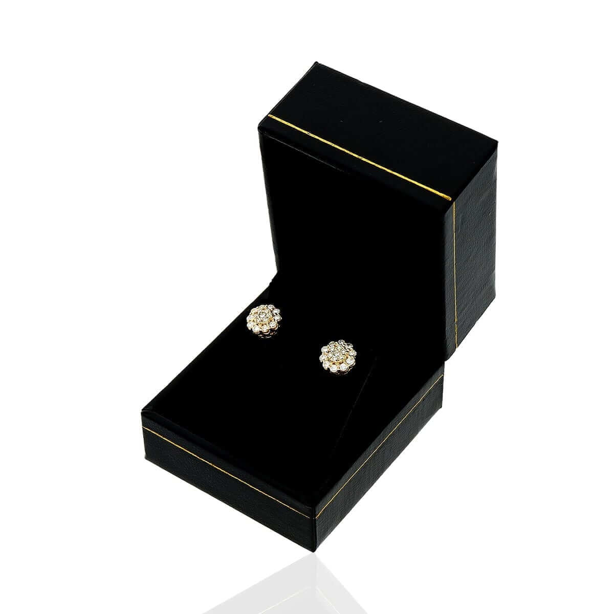 0.68Ct Natural Diamond 14k Yellow Gold Screw Back Stud Earrings 8mm