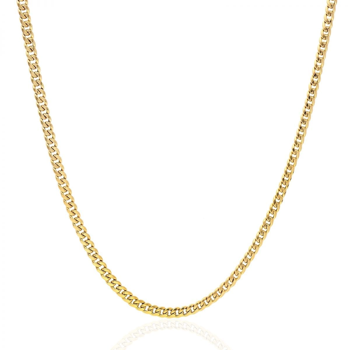 10k Yellow Gold 2.9mm Hollow Miami Cuban Chain Necklace 16" 18" 20" 22" 24"