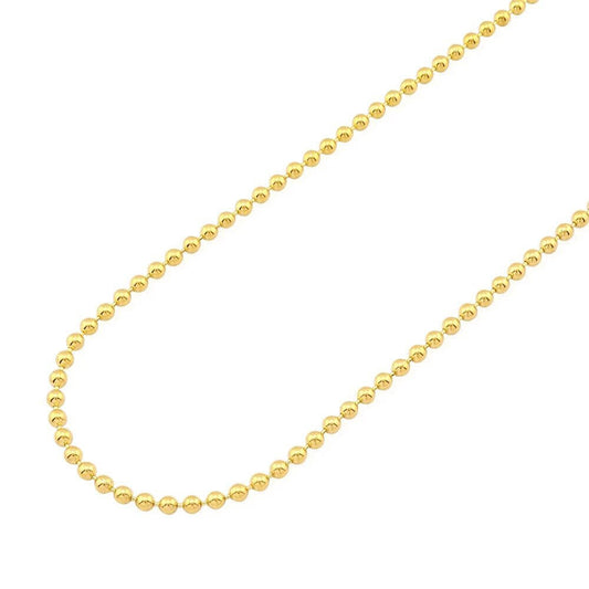 14K Yellow Gold 3mm Ball Beaded Chain (Hollow) 22"-30"