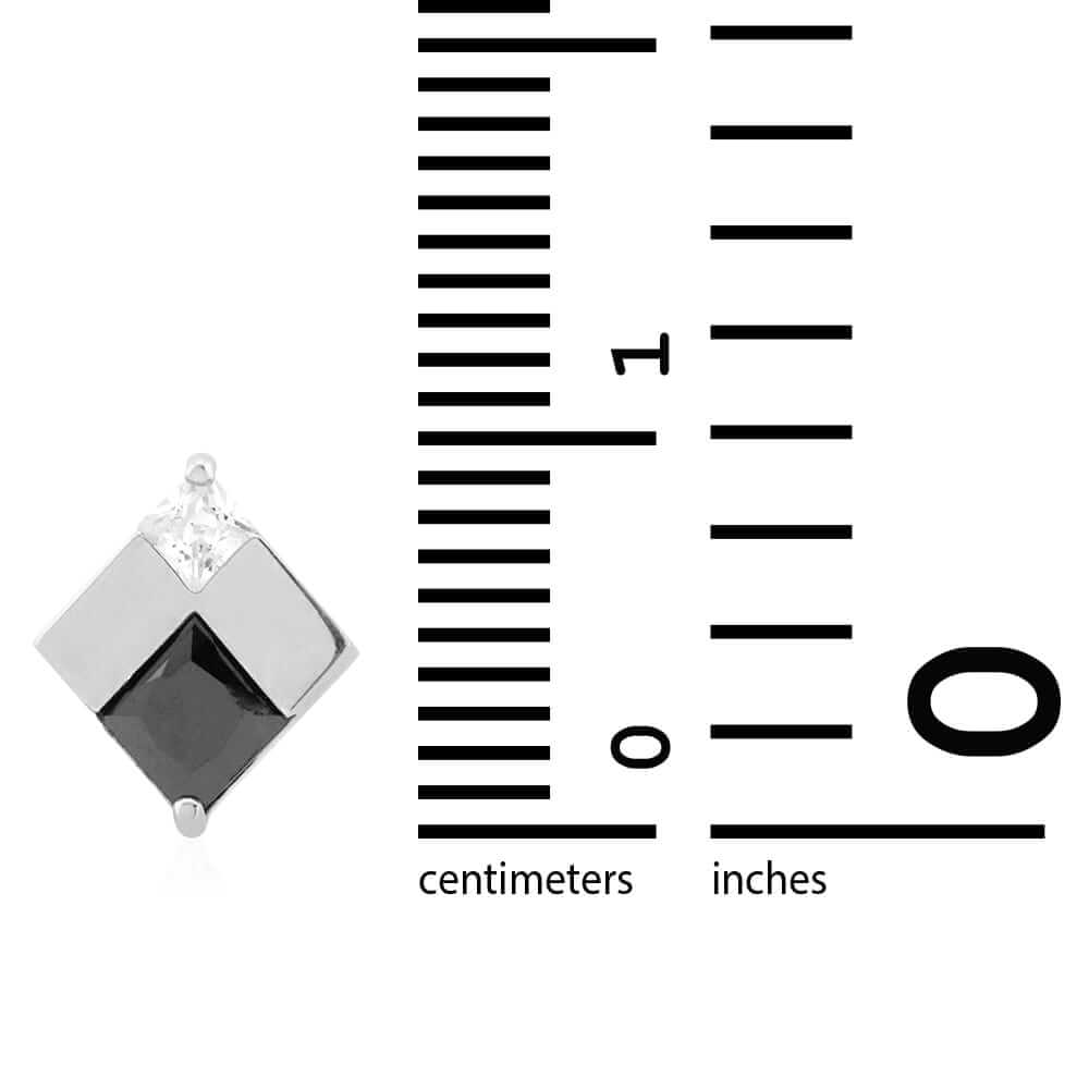 Square Real Onyx & CZ Screwback Stud Earrings 14k Yellow Gold