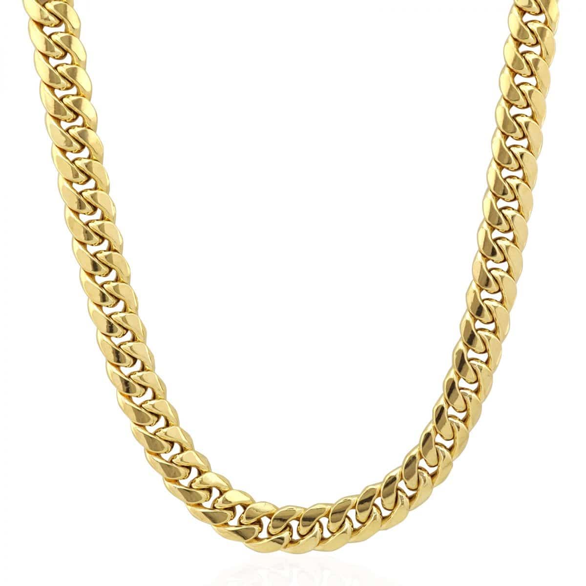 10K Yellow Gold Hollow 11mm Miami Cuban Chain Necklace 26"