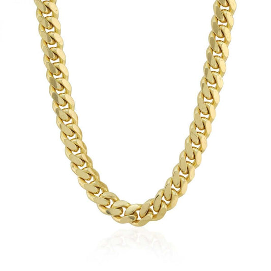 14K Yellow Gold 5mm Miami Cuban Chain Box Clasp (Solid Links) 20"-30"