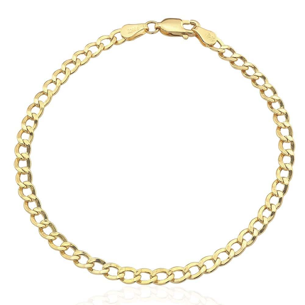 10k Yellow Gold 3.7mm Cuban Curb Bracelet 7"