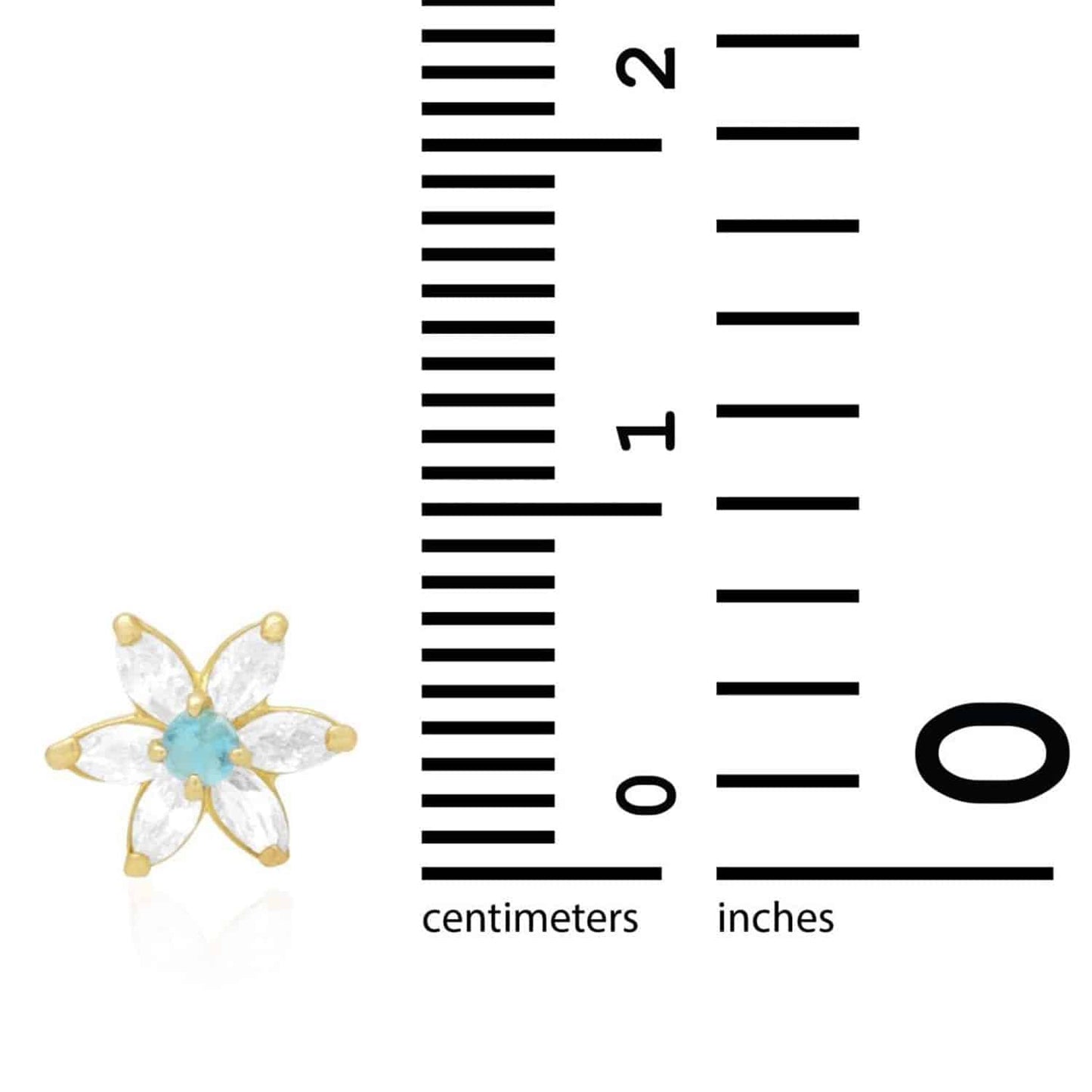 14k Yellow Gold Flower Marquise CZ Birthstone Stud Earrings 1.4Ct