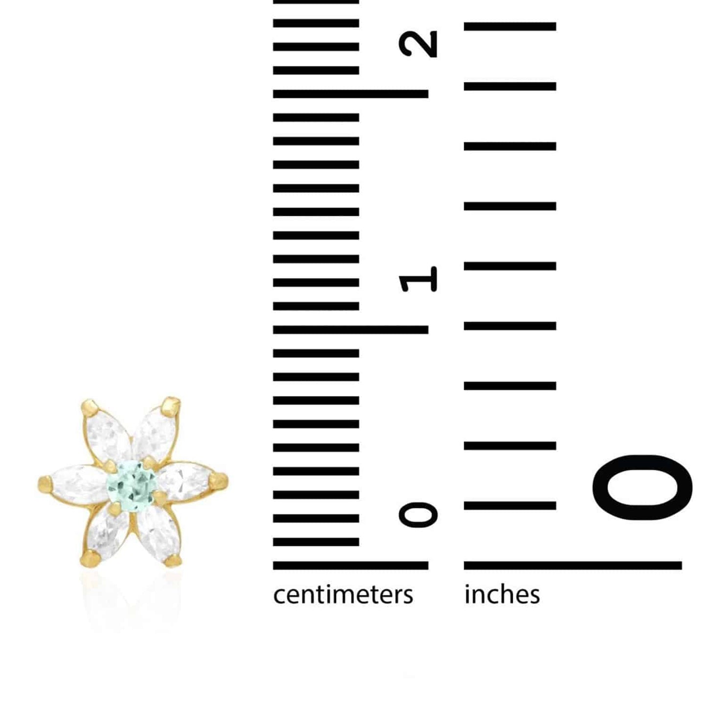 14k Yellow Gold Flower Marquise CZ Birthstone Stud Earrings 1.4Ct