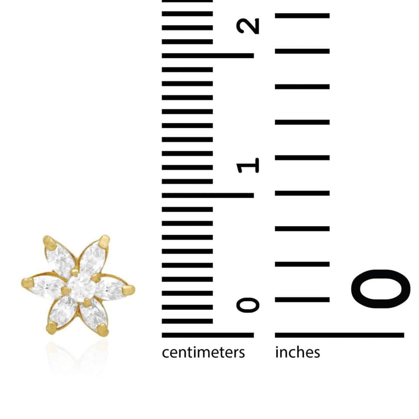 14k Yellow Gold Flower Marquise CZ Birthstone Stud Earrings 1.4Ct