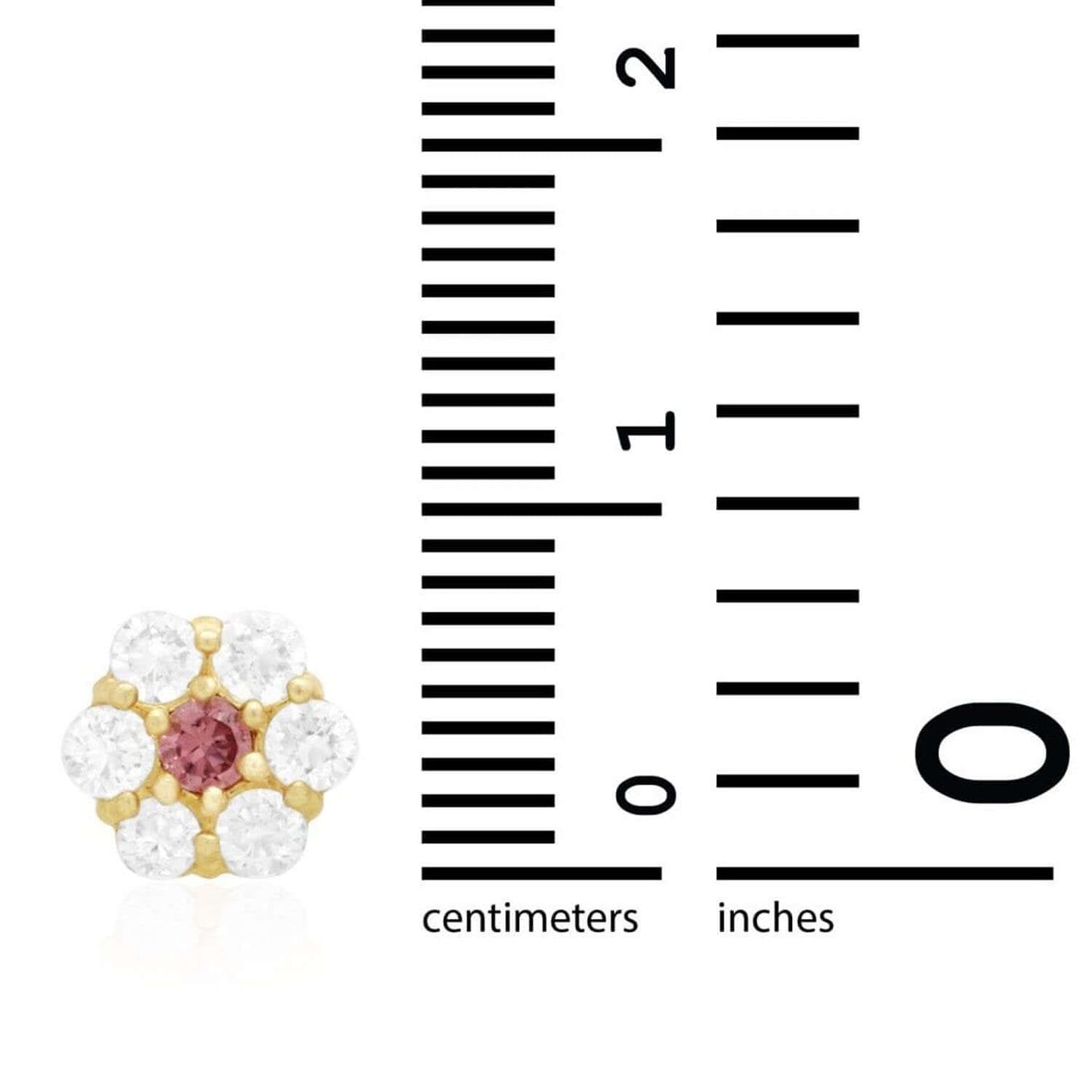 14K Gold Yellow Birthstone Flower Cluster Screw Back Stud Earrings 8mm