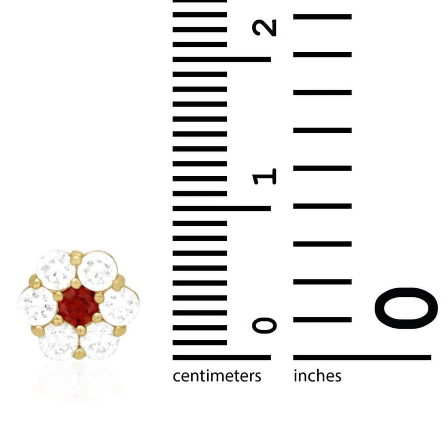14K Gold Yellow Birthstone Flower Cluster Screw Back Stud Earrings 8mm
